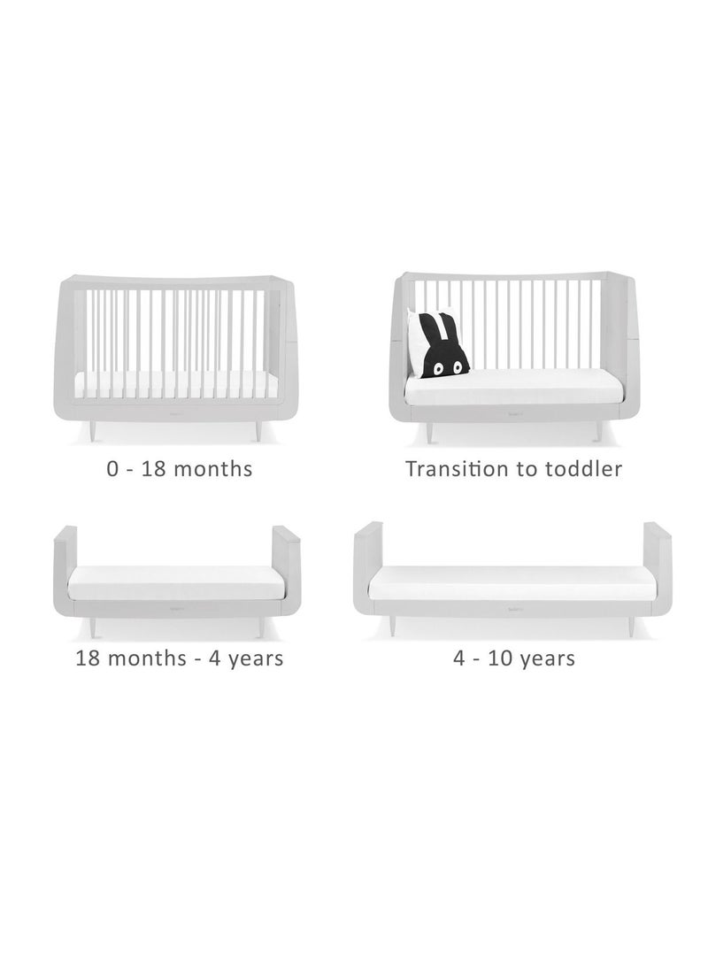 Snuz - Kot Skandi Cot Bed For Infant And Baby, Modern And Minimal Style, Easly Convert To Toddler Bed , Made of Sustainably Sourced Wood , From 0 To 10 Years, Dimensions W72 X L133Cm X H89Cm - Haze Grey - Image 1
