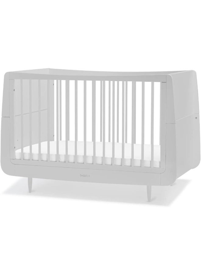 Snuz - Kot Skandi Cot Bed For Infant And Baby, Modern And Minimal Style, Easly Convert To Toddler Bed , Made of Sustainably Sourced Wood , From 0 To 10 Years, Dimensions W72 X L133Cm X H89Cm - Haze Grey - Image 1
