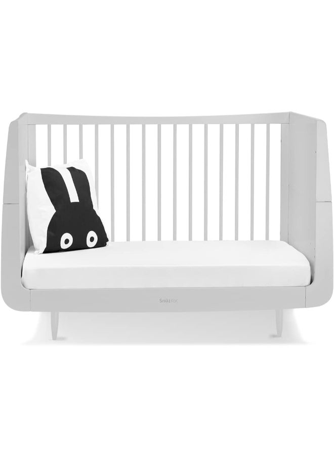 Snuz - Kot Skandi Cot Bed For Infant And Baby, Modern And Minimal Style, Easly Convert To Toddler Bed , Made of Sustainably Sourced Wood , From 0 To 10 Years, Dimensions W72 X L133Cm X H89Cm - Haze Grey - Image 1