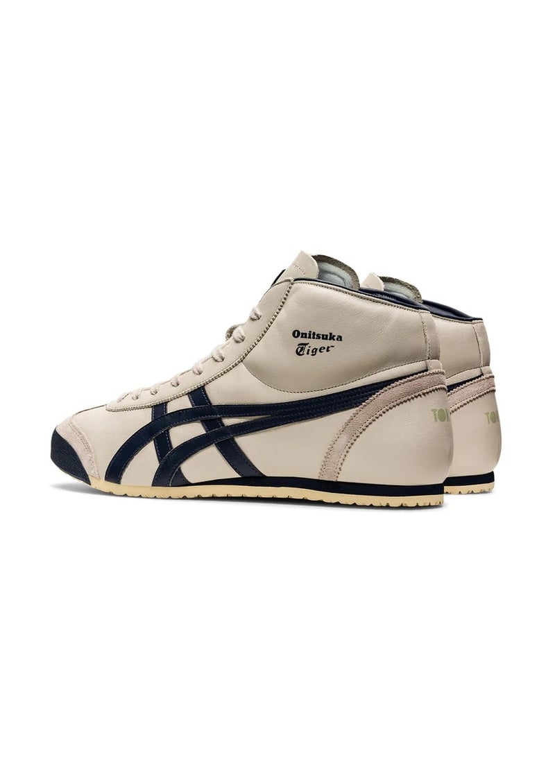 Onitsuka Tiger حذاء رياضي مكسيكو ميد رانر عالي الجودة باللون البيج/الأزرق الداكن  - Image 5