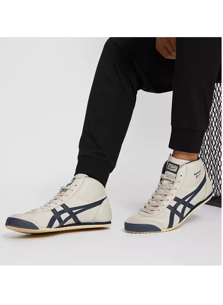 Mexico Mid Runner High Top Sneakers Beige/Dark Blue