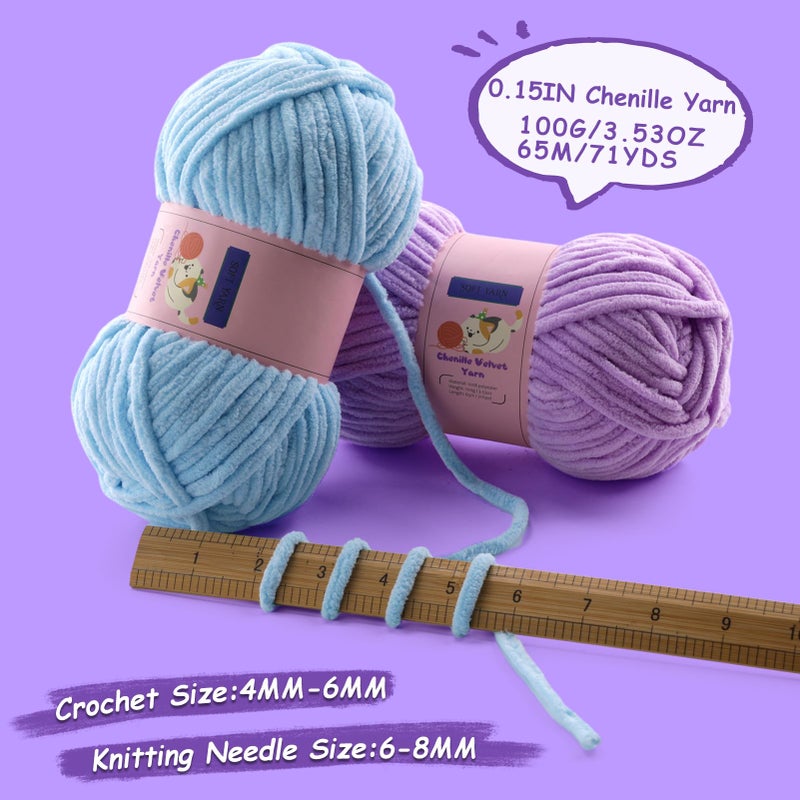 Mooaske Chunky Yarn for Crocheting - Chenille Yarn for Knitting - Bulky Blanket Yarns for Crocheting Blankets Amigurumi Craft Hat Shoes, Plush Fluffy Soft Yarns 71 yds/3.5 oz Each Skein(Fruit Green) - Image 3