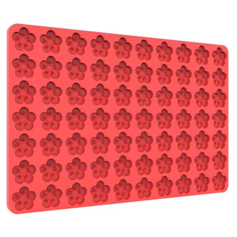 Tadonyny Small Flower Candy Molds Silicone Chocolate Gummy Molds, Blossom Silicone Fondant Cake Mold Mint Molds with Scraper (flower) - Image 1
