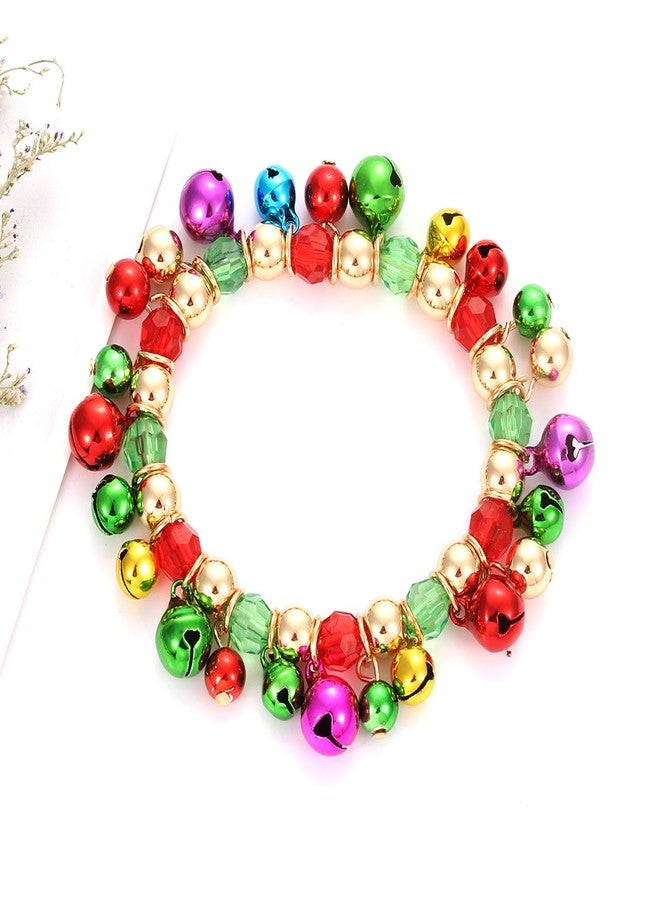PHALIN Christmas Bracelets Set X-Mas Jingle Bells Charm Bracelets for Women Beaded Stretch Bracelet (Style B) - Image 3