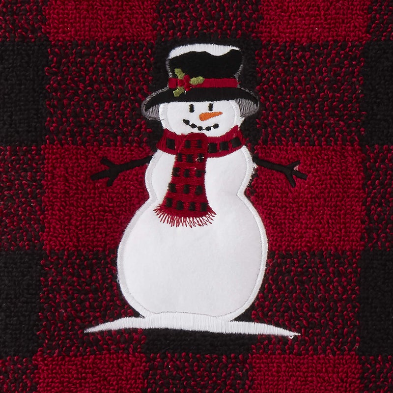 SKL Home Christmas/Gift Woodland Winter Snowman Bath Towel, Red - Image 3