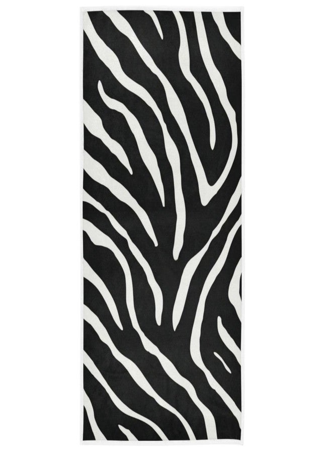 Vdsrup Zebra Print Hand Towels Black White Striped Animal Face Towel Soft Thin Guest Towel Portable Kitchen Tea Towels Dish Washcloths Bath Decorations Housewarming Gifts 16 X 30 in - Image 1