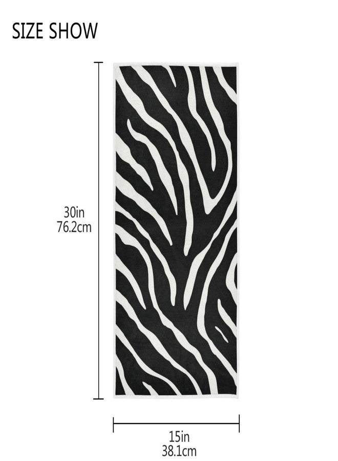 Vdsrup Zebra Print Hand Towels Black White Striped Animal Face Towel Soft Thin Guest Towel Portable Kitchen Tea Towels Dish Washcloths Bath Decorations Housewarming Gifts 16 X 30 in - Image 3