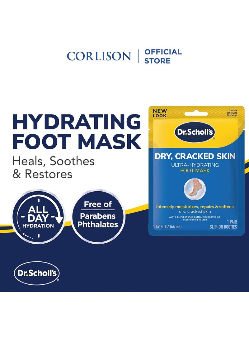 Dr. Scholl's (Pack of 3) Dry-Cracked Skin Ultra-Hydrating Foot Mask, 3 Pair each 1.49 fl.oz  - Image 2