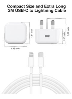 ELTRAZONE iPhone 13 Charger Plug and Cable, 20W USB C Plug with USB C Lightning Cable, USB C Apple Lightning Cable and iPhone Plug uk Charger for iPhone 13 Pro Max/12/12Mini/11/XR/XS/X/8  - Image 1