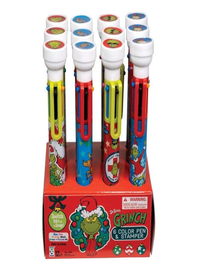 Geddes Raymond Geddes Dr. Seuss Grinch 6-Color Pens with Stamper - Pack of 12 - Image 4