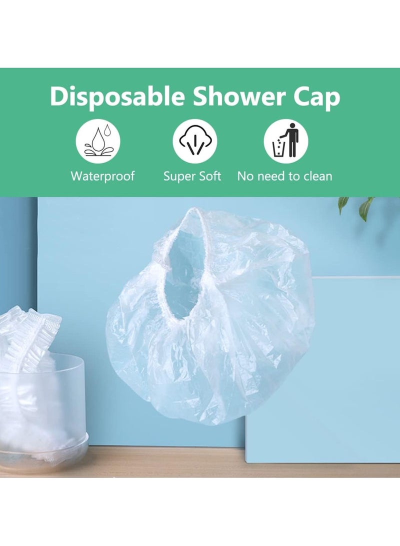 100Pcs Shower Cap Disposable Larer Cap for Women and Men Women Spa Travel Home Use Hotel and Hair Salon Portable Travel Shower Cap  - Image 4