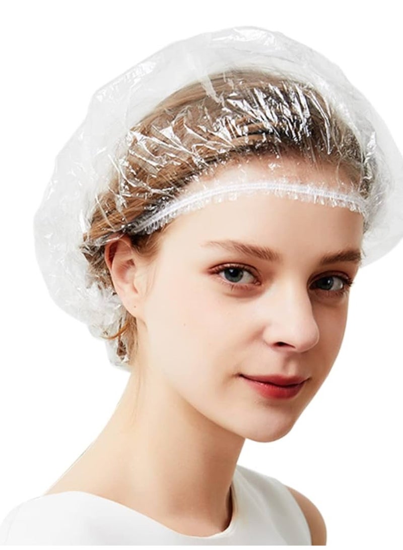 100Pcs Shower Cap Disposable Larer Cap for Women and Men Women Spa Travel Home Use Hotel and Hair Salon Portable Travel Shower Cap  - Image 1