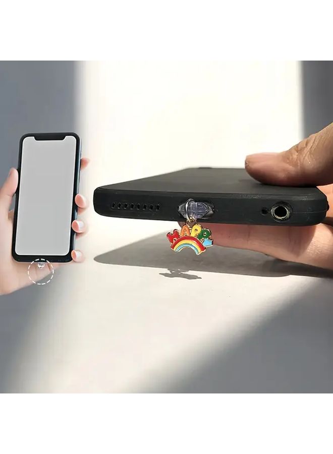 1 New Happy Rainbow Phone Dust Plug Multi Purpose Protector For iPhone 6 To 14 Pro Max - Image 3
