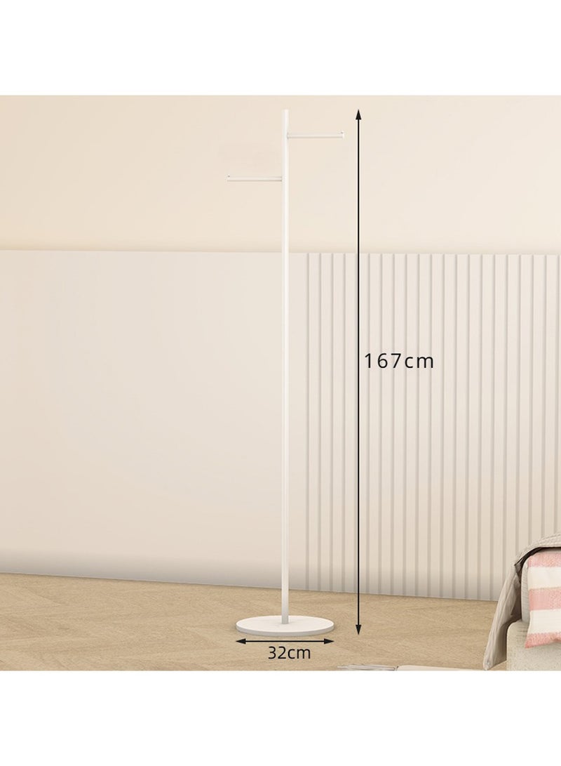YQbest Metal Coat Rack Freestanding with Natural Marble Base 167cm Entryway Coats Hanger Stand with 3 Hooks, Home Bedroom Hotel Hall Tree for Coats, Hats, Scarves, Clothes, and Handbags White  - Image 2