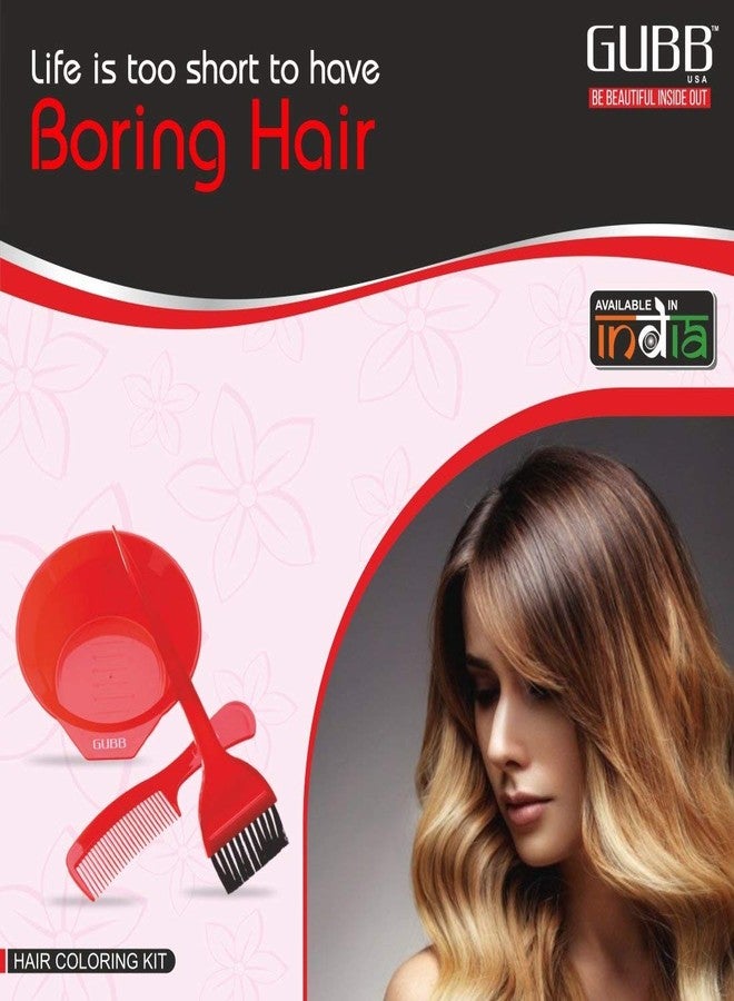 GUBB Hair Colouring Kit - Small Hair Dye Brush With Strong Nylon Bristles, Perfect For Hair Dyeing & Mehandi, Tail Comb & Mixing Bowl, Reusable & Easy to Clean, Complementary Comb For Hair Partition - Image 3