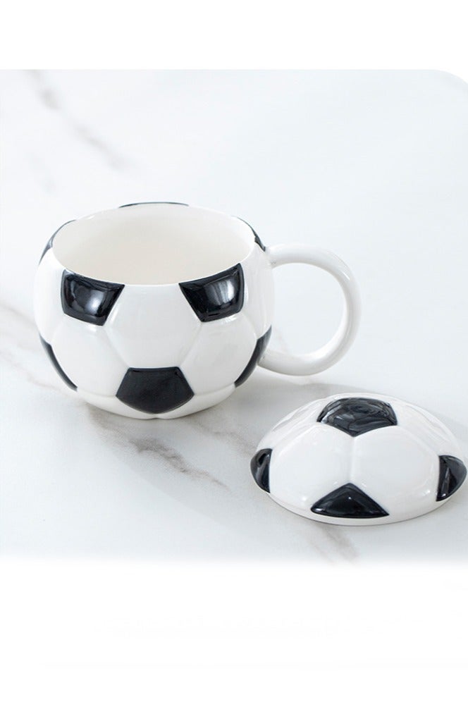 عام كوب إبداعي على شكل كرة قدم من السيراميك، هدية رائعة لعشاق المستديرة وجميع الأصدقاء. - Image 3