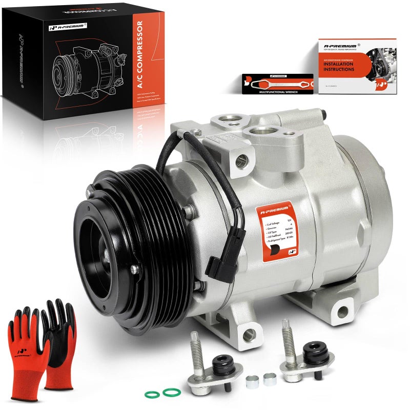 A-Premium APremium Air Conditioner AC Compressor with Clutch Compatible with 20062010 Ford Explorer Mercury Mountaineer 40L 46L FS20 Style 6 Grooves Only for with Rear AC Not Without Rear AC
