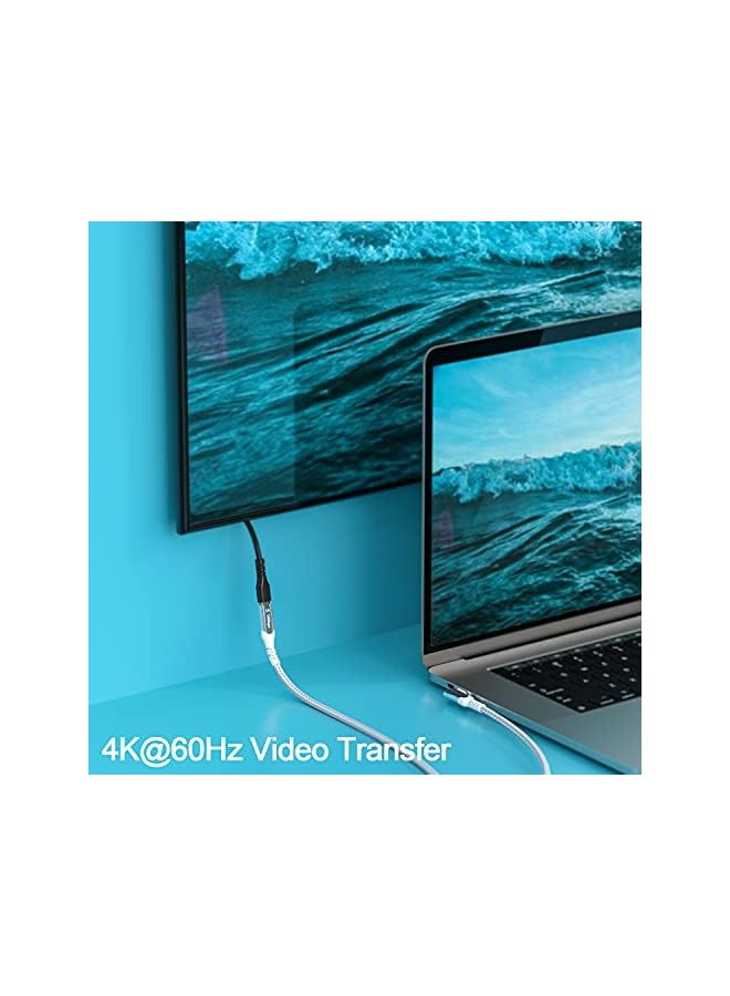 Fasgear C Extension Cable Fast Charge: Fasgear USB 3.1 Type C Male to Female Extended Cord Charging & Data Sync Adapter Compatible for M1 Mac-book Pro/Air(Thunderbolt 3) i-Pad Pro 2020 PSVR2(3ft, White) - Image 4