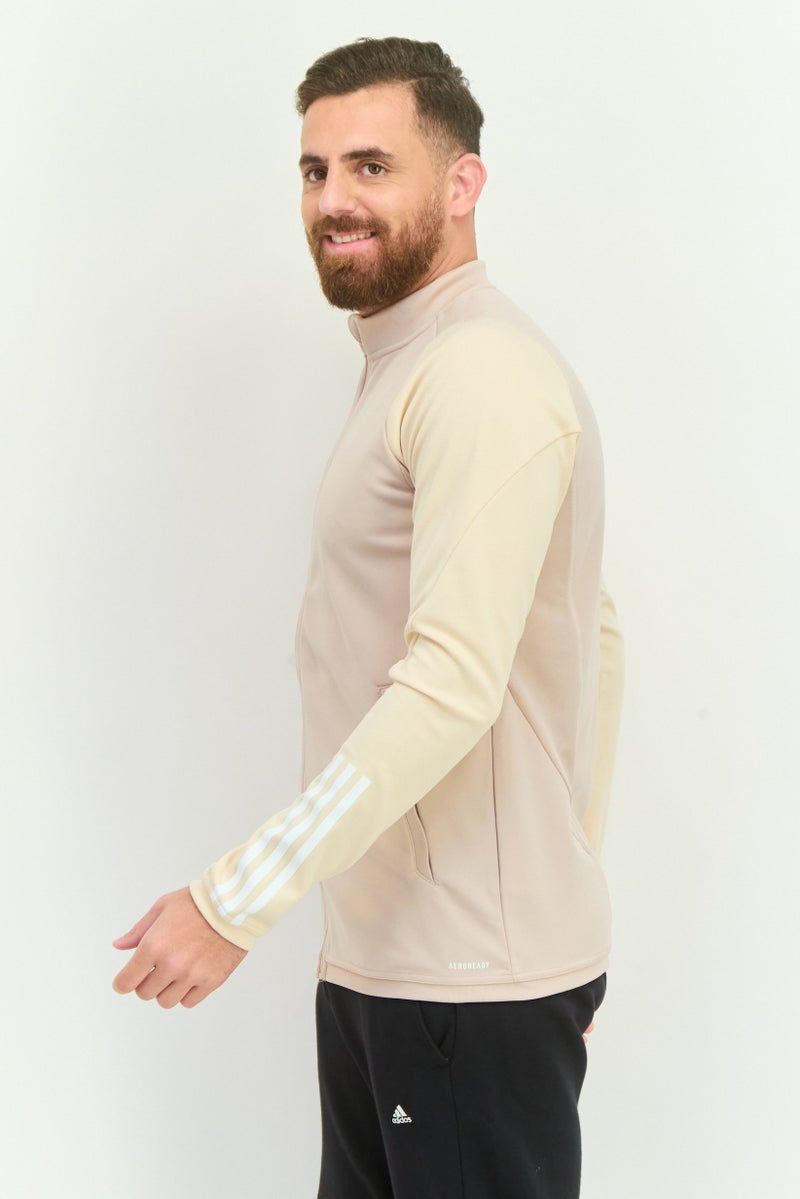 Adidas Men Sportswear Fit Long Sleeves Outdoor Sweatshirt, Beige - Image 2