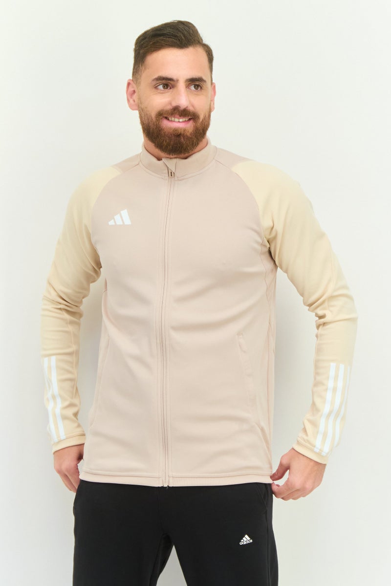 Adidas Men Sportswear Fit Long Sleeves Outdoor Sweatshirt, Beige - Image 1