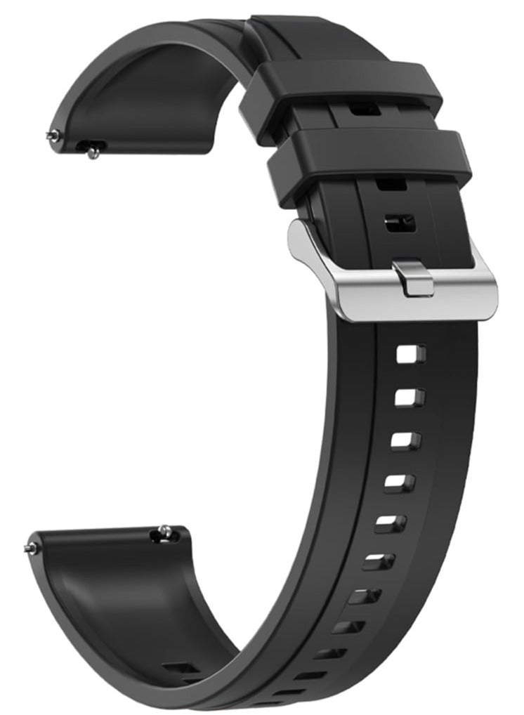 Silicone Band Compatible with Huawei Watch GT5 41mm 2024, 18mm New Soft Silicone Loop Strap, Soft Breathable Wristbands No Gap Wristband Strap for Women Men Black - Image 1