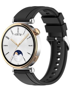 Generic Silicone Band Compatible with Huawei Watch GT5 41mm 2024, 18mm New Soft Silicone Loop Strap, Soft Breathable Wristbands No Gap Wristband Strap for Women Men Black  - Image 2