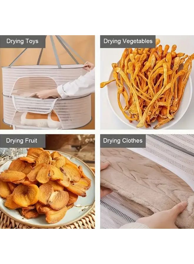 Medium One Floor 3 Tier Herb Drying Rack Collapsible Mesh For Air Drying Food Vegetables Plants - Image 5