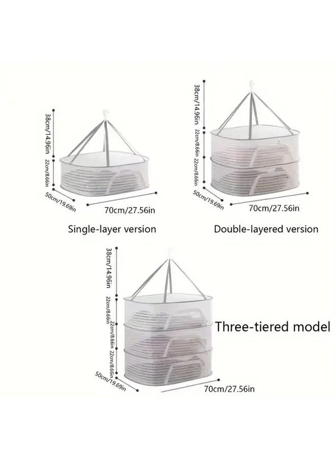 Medium One Floor 3 Tier Herb Drying Rack Collapsible Mesh For Air Drying Food Vegetables Plants - Image 3