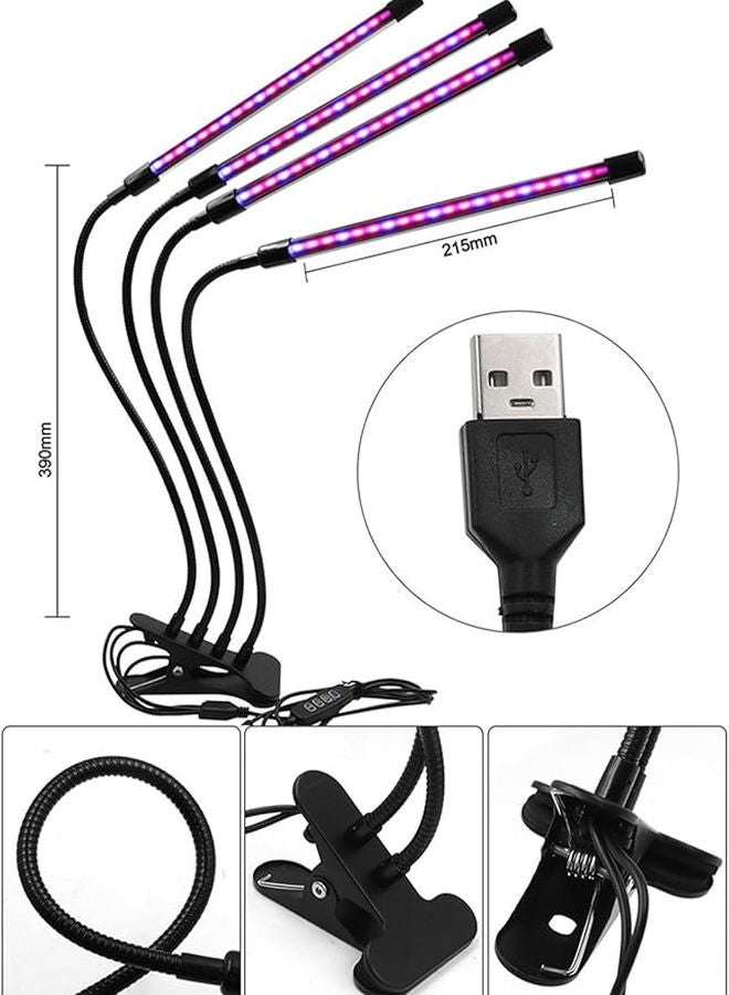 FTVOGUE 50W ضوء نمو نباتي USB كامل الطيف خمسة أنابيب 9 تروس مؤقت تخفيت - Image 3