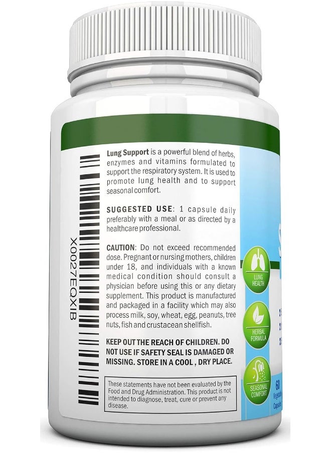 NutriONN - NutriONN Lung Cleanse - Powerful Lung Detox Program - 100% Vegetable Based - Great for Smokers - Supports Respiratory Health - Helps Reduce The Production of Mucus - Promotes Comfortable Breathing - Image 1