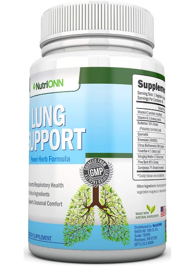 NutriONN - NutriONN Lung Cleanse - Powerful Lung Detox Program - 100% Vegetable Based - Great for Smokers - Supports Respiratory Health - Helps Reduce The Production of Mucus - Promotes Comfortable Breathing - Image 1