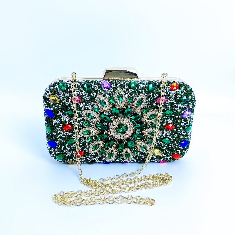 2025 Fashion Clip Bag High-Grade Diamond-Encrusted Women'S Evening Bag Banquet Party Wedding Bride Bag - Image 1