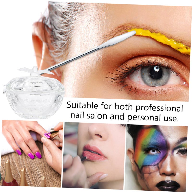 6Pcs Mini Crystal Glass Nail Art Cups with Lid High Borosilicate Glass Liquid Containers - Image 5