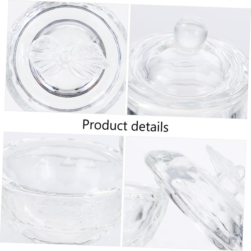 6Pcs Mini Crystal Glass Nail Art Cups with Lid High Borosilicate Glass Liquid Containers - Image 4
