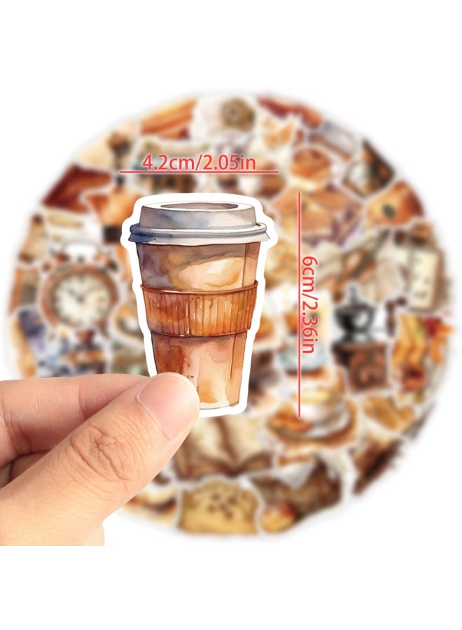 ORAINBOW Coffee House Stickers 50 Pack Vinyl Laptop Waterproof Decals for Water Bottles Skateboard Computer Cars Luggage Phone Graffiti Stickers Pack for Teens Girls Kids Adults - Image 2