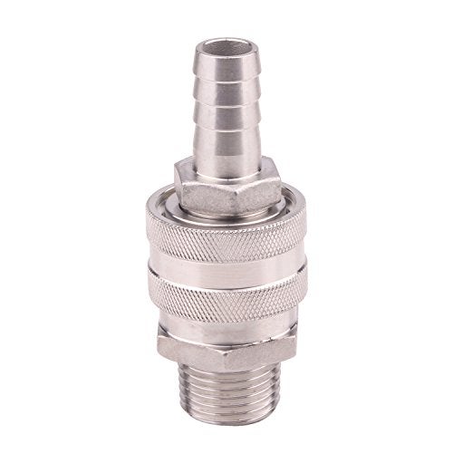 DERNORD Stainless Steel Quick Disconnect Set - Beer Brewing Connector Kit (Barb Male/MPT Female(Pack of 2)) - Image 5