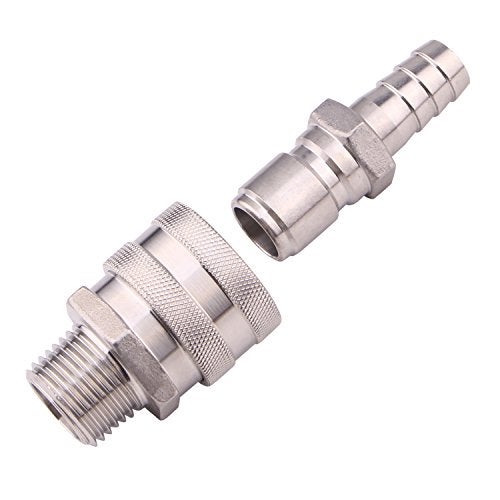 DERNORD Stainless Steel Quick Disconnect Set - Beer Brewing Connector Kit (Barb Male/MPT Female(Pack of 2)) - Image 2