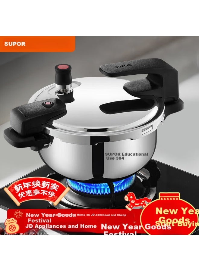 Supor Pressure Cooker 3.8l 304 Stainless Steel High-pressure Pot With Standable Lid For Induction And Gas Stove Safety -proof Yw223sl1
