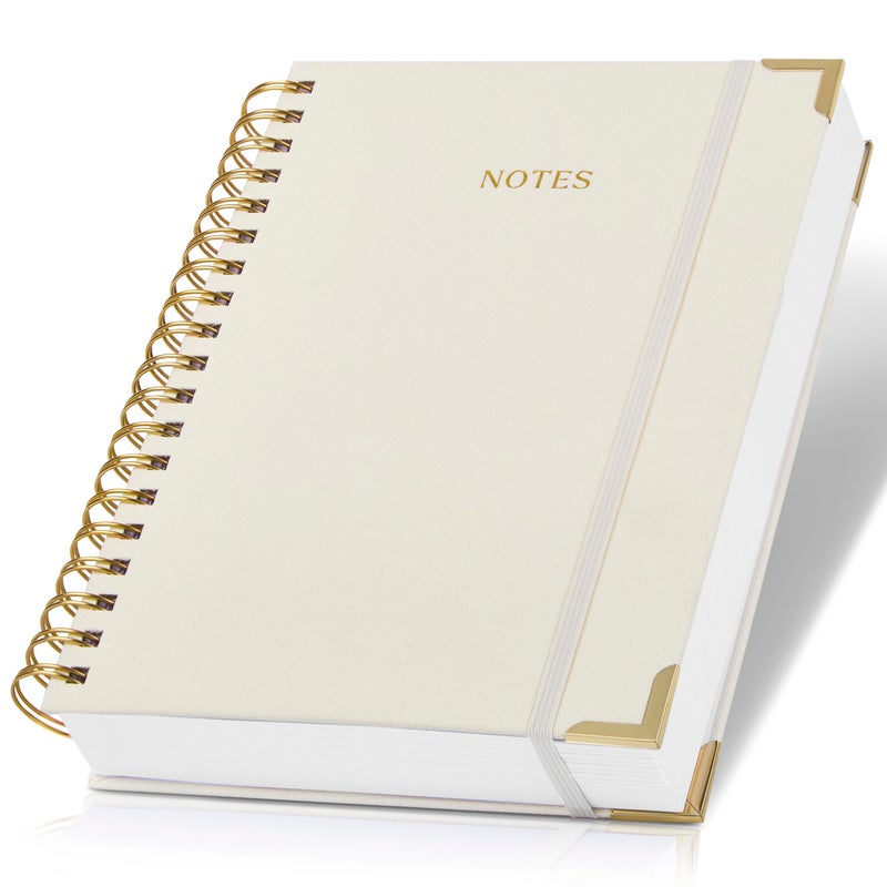 ZICOTO Aesthetic Thick Spiral Notebook Journal For Women in B5 Format - Modern Linen Hardcover College Ruled Note Book With 300 Lined Pages - Perfect For Writing And Staying Organized at Work or School - Image 1