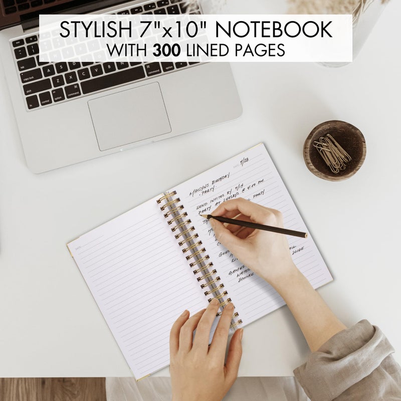 ZICOTO Aesthetic Thick Spiral Notebook Journal For Women in B5 Format - Modern Linen Hardcover College Ruled Note Book With 300 Lined Pages - Perfect For Writing And Staying Organized at Work or School - Image 2