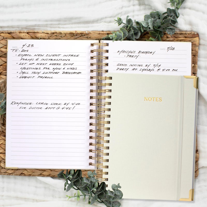 ZICOTO Aesthetic Thick Spiral Notebook Journal For Women in B5 Format - Modern Linen Hardcover College Ruled Note Book With 300 Lined Pages - Perfect For Writing And Staying Organized at Work or School - Image 4