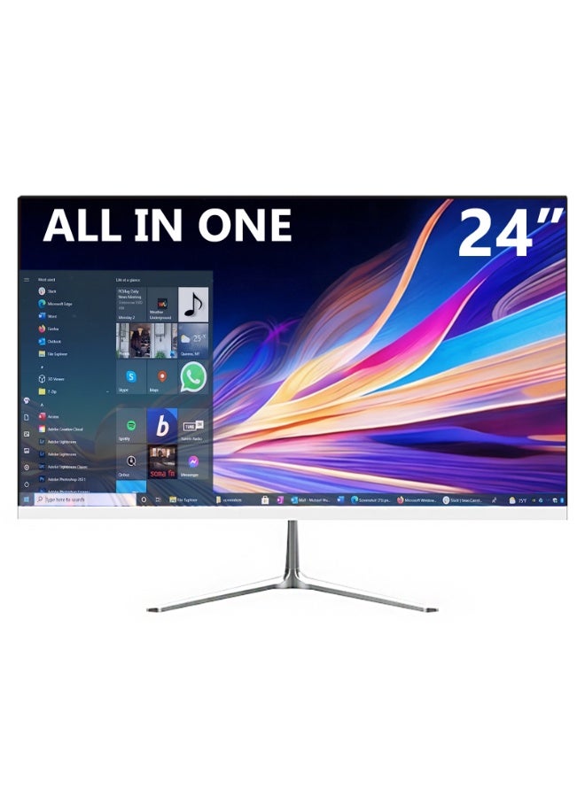 كمبيوتر مكتبي متكامل بشاشة 24 بوصة، معالج Intel Core i5-3340M بسرعة 3.4 جيجاهرتز، ذاكرة وصول عشوائي DDR3 سعة 8 جيجابايت، قرص صلب SSD سعة 256 جيجابايت، شاشة FHD بدقة 1920×1080، نظام تشغيل Windows 10، مكبرات صوت مدمجة، تصميم خفيف الوزن (أسود) - مثالي للمنزل والمكتب None - Image 1