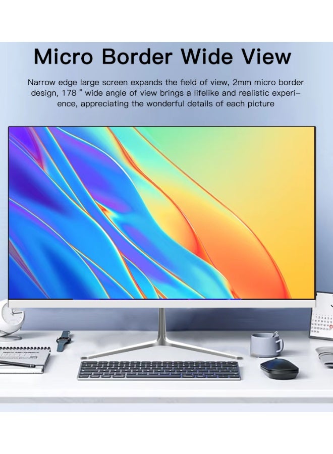 كمبيوتر مكتبي متكامل بشاشة 24 بوصة، معالج Intel Core i5-3340M بسرعة 3.4 جيجاهرتز، ذاكرة وصول عشوائي DDR3 سعة 8 جيجابايت، قرص صلب SSD سعة 256 جيجابايت، شاشة FHD بدقة 1920×1080، نظام تشغيل Windows 10، مكبرات صوت مدمجة، تصميم خفيف الوزن (أسود) - مثالي للمنزل والمكتب None - Image 2