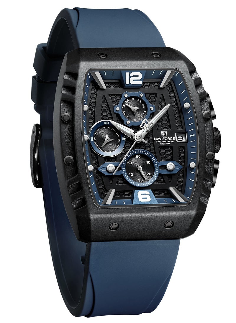 NAVIFORCE New Fumed Silica Band Analog Chronograph Wrist Watch For Men NF8025 B/BE/BE  - Image 1