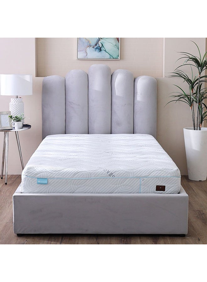 DANUBE HOME مرتبة Seaqual Gel Memory Foam متوسطة الصلابة، مرتبة مزدوجة مع توازن العمود الفقري لتخفيف الضغط، الطول 200 × العرض 120 × 25 سم، أبيض/أزرق - Image 2