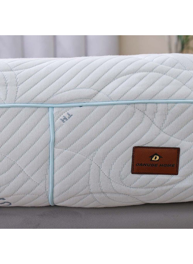 DANUBE HOME مرتبة Seaqual Gel Memory Foam متوسطة الصلابة، مرتبة مزدوجة مع توازن العمود الفقري لتخفيف الضغط، الطول 200 × العرض 120 × 25 سم، أبيض/أزرق - Image 5
