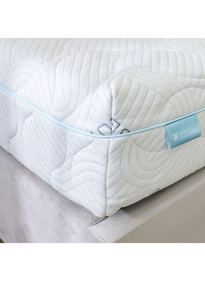 DANUBE HOME Seaqual Gel Memory Foam Mattress Medium Firm Feel Double Mattress Spine Balance For Pressure Relief L 200 X W 120 X 25 cm Thickness White/Blue  - Image 1