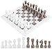 Radicaln Marble Chess Set 12 Inches White and Grey Oceanic Handmade Luxury Board Game for Adults Classic Stone Chess Board Pieces Premium Game Night Gift for Home Decor - Image 3