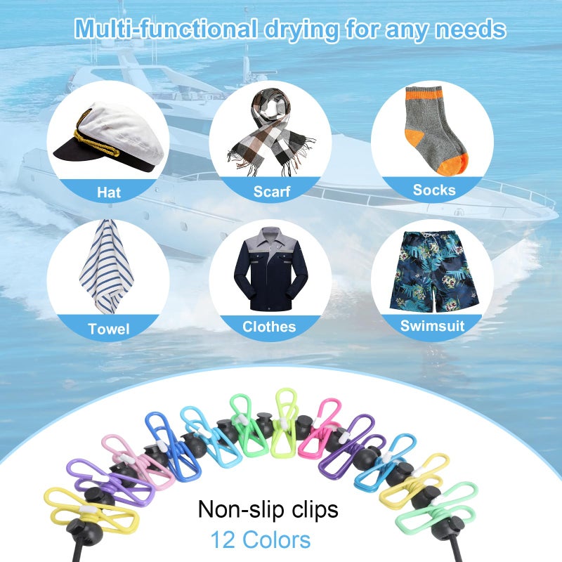Engorgio Magnetic Clothesline for Cruise Ship Cabin Approved - Portable Travel Clothes Line,Strong Rubber Coated Non-Scratch Magnets,Travel Clothesline for Cruise Ship Essentials(Updated Stronger Magnets) - Image 4