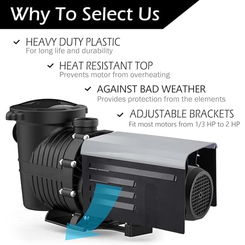 RunNico Pool Pump Covers for Outside Units - ABS Adjustable Pool Pump Motor Cover - Swimming Pool Motor Cover for Above Ground Protection - Image 3